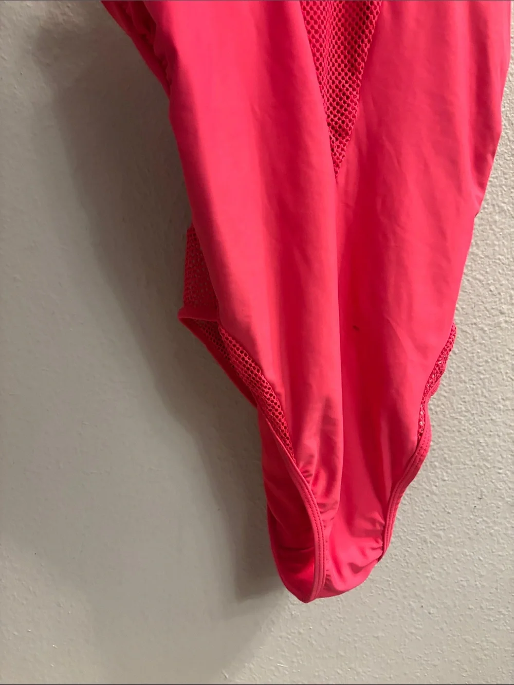YMI Hot Pink Mesh One-Piece Swimsuit